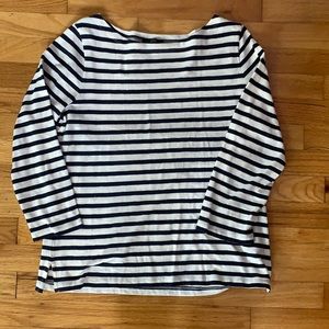 J crew striped 3/4 length top